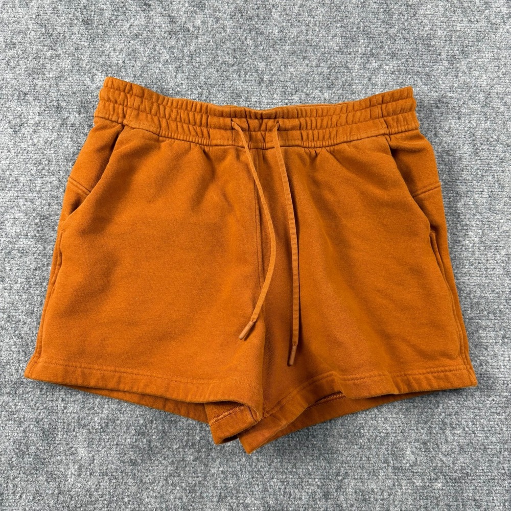 Lululemon Scuba Shorts‎ Womens 8 Orange High Rise Fleece Drawstring Athletic Gym
